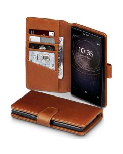 Terrapin Δερμάτινη Θήκη Πορτοφόλι Wallet Case (117-005-561) Καφέ (Sony Xperia L2)