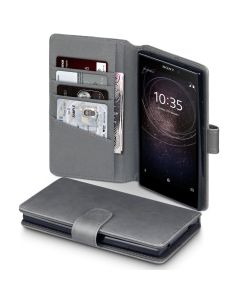 Terrapin Δερμάτινη Θήκη Πορτοφόλι Wallet Case (117-005-562) Γκρι (Sony Xperia L2)