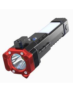 LED Flashlight LT2 Rescue Αδιάβροχος Φακός με Μαγνήτη, Κοπίδι και Θραύστη Παραθύρου - Red