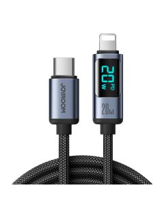 Joyroom S-CL020A16 Type-C to Lightning Braided Cable with LED Display PD 20W 1.2m Καλώδιο Φόρτισης - Black