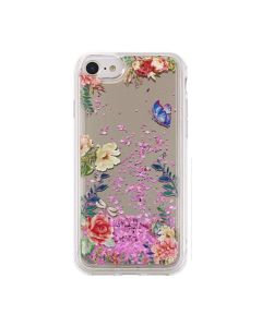 Liquid Glitter Flower Mirror Case Θήκη με Χρυσόσκονη Pink (iPhone 7 / 8 / SE 2020 / 2022)