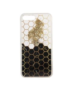 Liquid Glitter Honeycomb TPU Case Θήκη με Χρυσόσκονη - Black (iPhone 7 / 8 / SE 2020 / 2022)