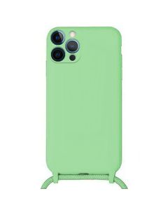 Liquid Silicone Cord Case Θήκη Σιλικόνης με Λουράκι - Green (iPhone 11 Pro Max)