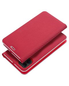 Forcell Luna Carbon Wallet Case Θήκη Πορτοφόλι με Δυνατότητα Stand - Red (iPhone 17 Air) - MT79602