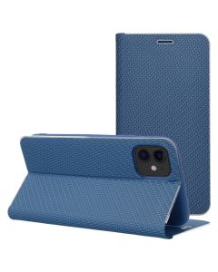 Forcell Luna Carbon Wallet Case Θήκη Πορτοφόλι με Δυνατότητα Stand - Blue (iPhone 17 Pro) - MT79598