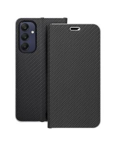 Forcell Luna Carbon Wallet Case Θήκη Πορτοφόλι με Δυνατότητα Stand - Black (Samsung Galaxy A25 5G) - MT75105