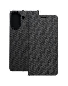 Forcell Luna Carbon Wallet Case Θήκη Πορτοφόλι με Δυνατότητα Stand - Black (Xiaomi Redmi 13C / Poco C65) - MT75123