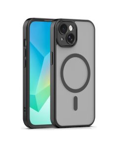 Mag Matte Cover Hybrid Case Θήκη Συμβατή με MagSafe - Black (iPhone 15) - MT84607