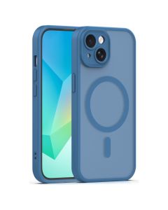 Mag Matte Cover Hybrid Case Θήκη Συμβατή με MagSafe - Dark Blue (iPhone 15) - MT84608
