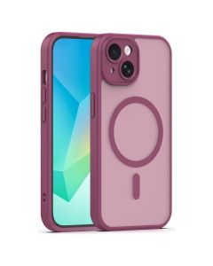 Mag Matte Cover Hybrid Case Θήκη Συμβατή με MagSafe - Maroon (iPhone 15) - MT84609