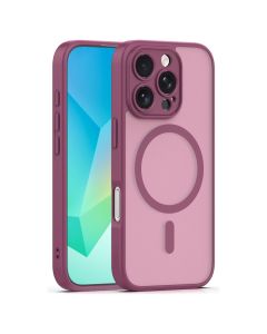 Mag Matte Cover Hybrid Case Θήκη Συμβατή με MagSafe - Maroon (iPhone 16 Pro) - MT84377