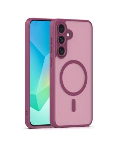 Mag Matte Cover Hybrid Case Θήκη Συμβατή με MagSafe - Maroon (Samsung Galaxy S26 Plus) - MT84339
