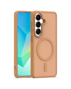 Mag Matte Cover Hybrid Open Cam Case Θήκη Συμβατή με MagSafe - Brown (Samsung Galaxy S26) - MT84384