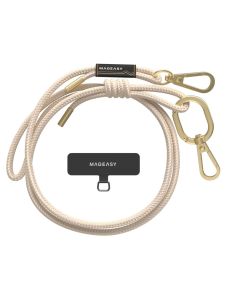 MagEasy Strap + Strap Card (MPHIPH142BI23) Universal Neck Strap Λουράκι 6mm - Beige