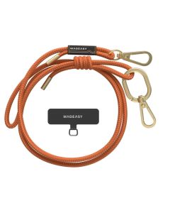 MagEasy Strap + Strap Card (MPHIPH142OG23) Universal Neck Strap Λουράκι 6mm - Orange