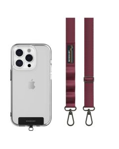 MagEasy Strap + Strap Card (MPHIPH159BD23) Universal Neck Strap Λουράκι - Burgundy