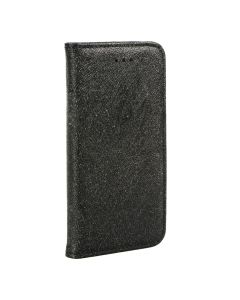 Forcell Glitter Magic Shine Glitter Wallet Case Θήκη Πορτοφόλι με δυνατότητα Stand Black (Samsung Galaxy A8 Plus 2018)