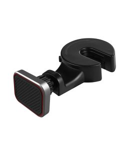Square Magnetic Car Holder Headrest Mount Μαγνητική Βάση Στήριξης Smartphone - Black / Red