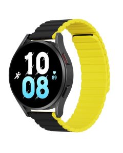 DUX DUCIS Magnetic Silicone Band 20mm LD Black / Yellow για Samsung Galaxy Watch 5 / 5 Pro / 6 / 6 Pro / 6 Classic