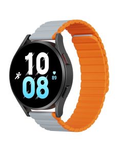DUX DUCIS Magnetic Silicone Band 20mm LD Grey / Orange για Samsung Galaxy Watch 5 / 5 Pro / 6 / 6 Pro / 6 Classic