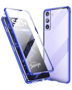 Magneto Full Glass Case - Μαγνητική Θήκη Clear / Blue (Samsung Galaxy S21 Plus)
