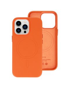 MagSafe PU Leather Back Cover Case - Orange (iPhone 13 Pro)