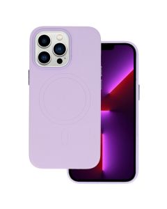 MagSafe PU Leather Back Cover Case - Violet (iPhone 13 Pro)