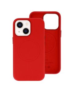 MagSafe PU Leather Back Cover Case - Red (iPhone 14)