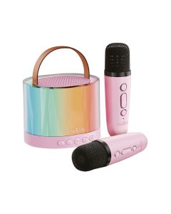 Maxlife MXKS-200 Karaoke Speaker with Microphones Ασύρματα Μικρόφωνα Karaoke με Ηχείο - Pink