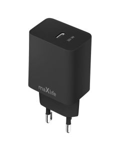 Maxlife MXTC-13-20C Charger Type-C QC PD 20W Αντάπτορας Φόρτισης Τοίχου - Black - MT84229