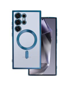 Metallic MagSafe Case Θήκη Σιλικόνης Clear / Blue (Samsung Galaxy S22 Ultra 5G)
