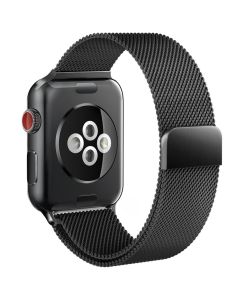 TECH-PROTECT Milanese Stainless Steel Watch Strap Black (περιλαμβάνει τα μεταλλικά κουμπώματα) για Apple Watch 38/40/41mm (1/2/3/4/5/6/7/SE)