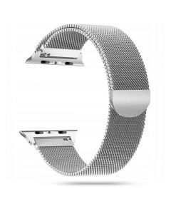 TECH-PROTECT Milanese Stainless Steel Watch Strap Silver (περιλαμβάνει τα μεταλλικά κουμπώματα) για Apple Watch 42/44/45mm (1/2/3/4/5/6/7/SE)
