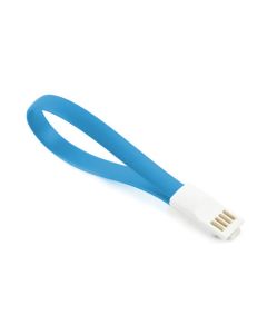 Mini USB καλώδιο φόρτισης - Data sync 20 cm με μαγνήτη Μπλε (Lightning)