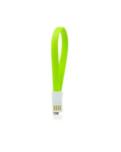 Mini USB καλώδιο φόρτισης - Data sync 20 cm με μαγνήτη Πράσινο (Lightning)
