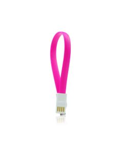 Mini USB καλώδιο φόρτισης - Data sync 20 cm με μαγνήτη Ροζ (Lightning)