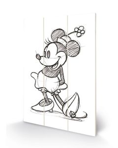 Minnie Mouse (Sketched) Wood Print - Ξύλινη Ταμπέλα Διακόσμησης 20x29.5cm