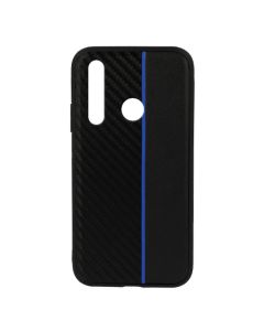 Moto Carbon Case with Stripe Ανθεκτική Θήκη Black / Blue (Huawei Nova 4)