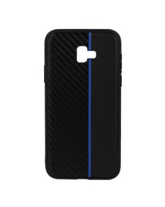 Moto Carbon Case with Stripe Ανθεκτική Θήκη Black / Blue (Samsung Galaxy J6 Plus 2018)