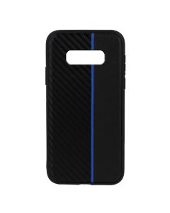 Moto Carbon Case with Stripe Ανθεκτική Θήκη Black / Blue (Samsung Galaxy S10e)