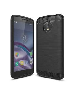 TPU Carbon Rugged Armor Case - Black (Motorola Moto G6 Plus)