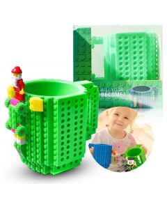 Brick Mug Πλαστική Κούπα Τύπου Lego 350ml - Green