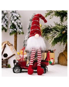 Christmas Decorative Gnome 37cm x 8cm Υφασμάτινος Νάνος - Red