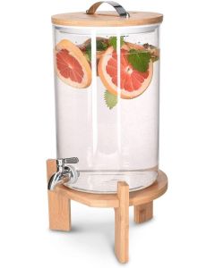 Navaris Glass Drinks Dispenser with Stainless Steel Tap and Bamboo Stand 7L (46785.03) Διανεμητής Ποτού