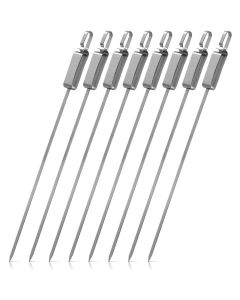 Navaris 8x Stainless Steel Barbecue Skewers 41cm (49077.01) Ανοξείδωτα Σουβλάκια Μπάρμπεκιου Σετ των 8