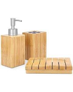 Navaris Bamboo Bathroom Accessories Set (50084.03) Σετ Μπάνιου 3 τεμαχίων από Ξύλο Bamboo