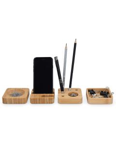 Navaris Bamboo Desk Organιser Set of 4 (52480.01) Σετ Οργάνωσης Γραφείου