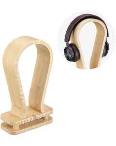 Navaris Omega Headphone Stand Ξύλινη Βάση Στήριξης Ακουστικών με Εγκοπή Καλωδίου (53329.24) Ανοιχτό Καφέ