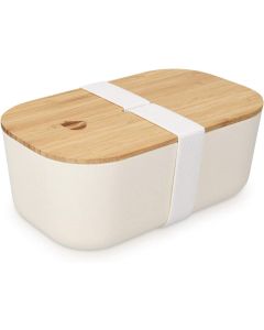 Navaris Bento Japanese Style Lunch Box (47540.02.2) Δοχείο Φαγητού με Καπάκι από Μπαμπού 1100ml - White