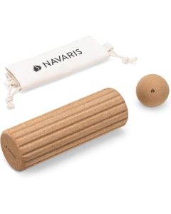 Navaris Cork Massage Roller Ball Set (55331.03) Σετ Μπάλα Μασάζ και Κύλινδρος από Φελλό - Light Brown